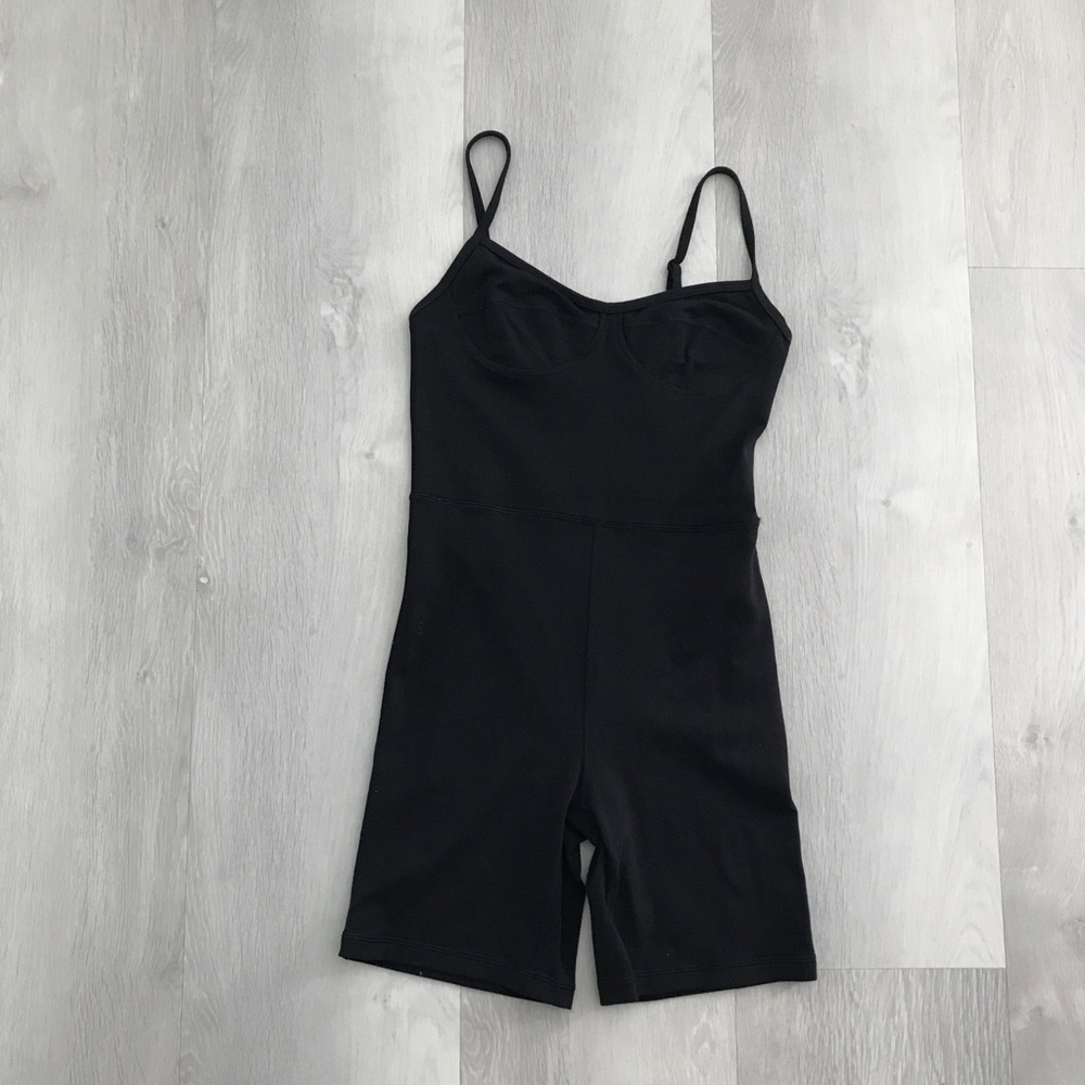 WILFRED BLACK UNITARD ROMPER SHORTS WOMENS SMALL